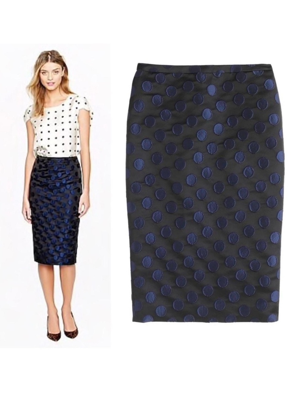 New J crew pencil polka dot skirt